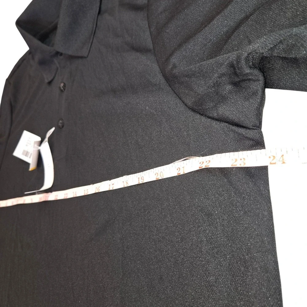CORE365 Men's Black Long Sleeve Performance Polo Shirt L/G‎ - Picture 6 of 8